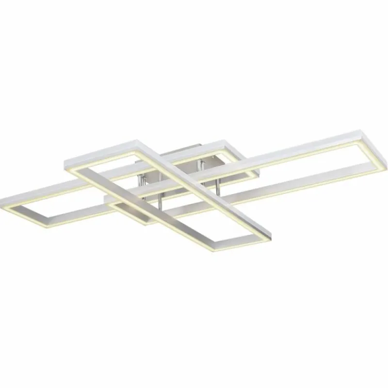 Luminaires Globo Lighting Plafonnier Globo SALMOS LED Aluminium, Gris, Argenté, 2 lumières, Télécommandes, Changeur de couleurs* Éclairage Led