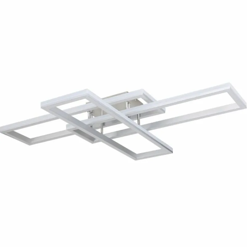 Luminaires Globo Lighting Plafonnier Globo SALMOS LED Aluminium, Gris, Argenté, 2 lumières, Télécommandes, Changeur de couleurs* Éclairage Led