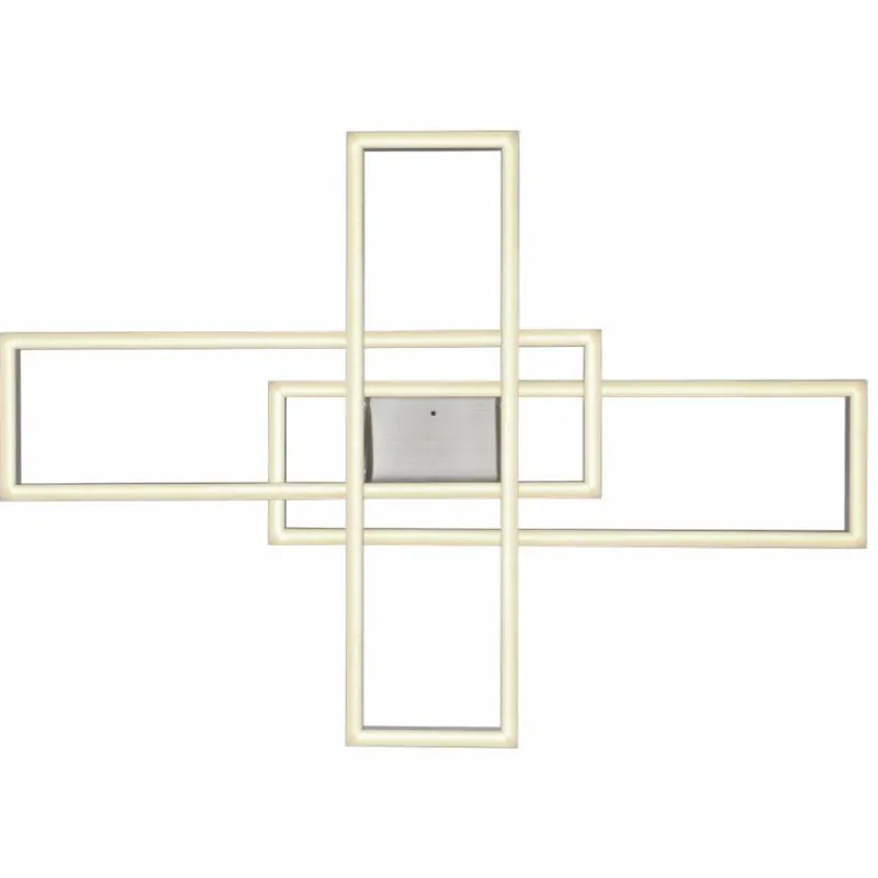 Luminaires Globo Lighting Plafonnier Globo SALMOS LED Aluminium, Gris, Argenté, 2 lumières, Télécommandes, Changeur de couleurs* Éclairage Led