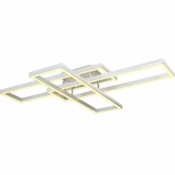 Luminaires Globo Lighting Plafonnier Globo SALMOS LED Aluminium, Gris, Argenté, 2 lumières, Télécommandes, Changeur de couleurs* Éclairage Led