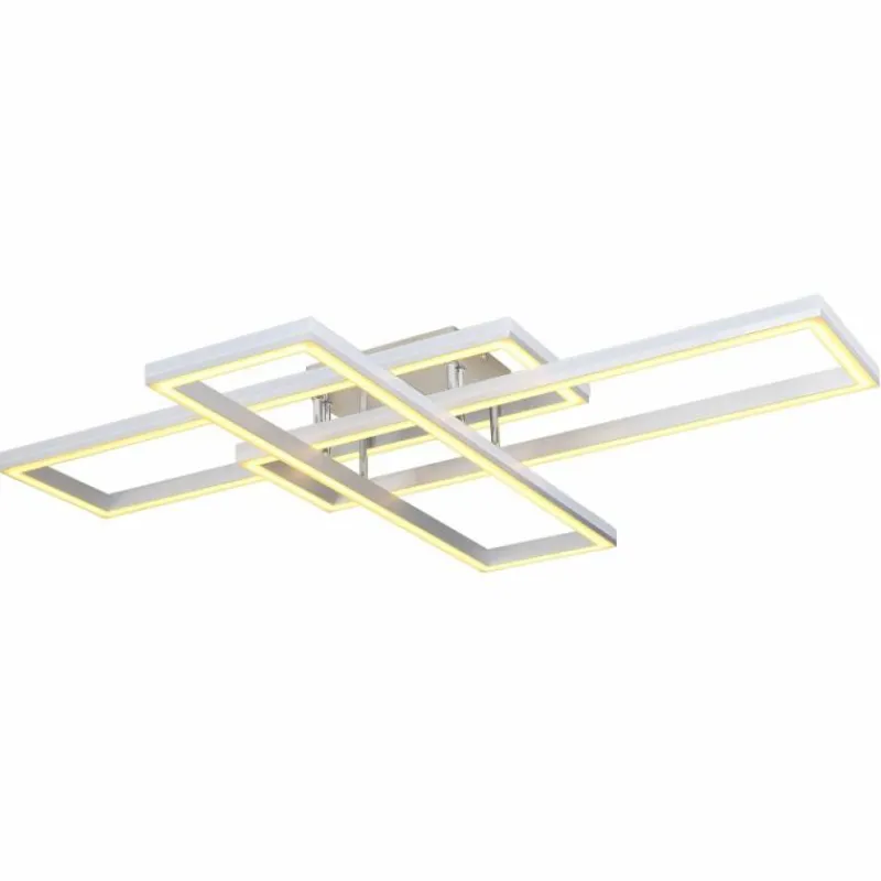 Luminaires Globo Lighting Plafonnier Globo SALMOS LED Aluminium, Gris, Argenté, 2 lumières, Télécommandes, Changeur de couleurs* Éclairage Led