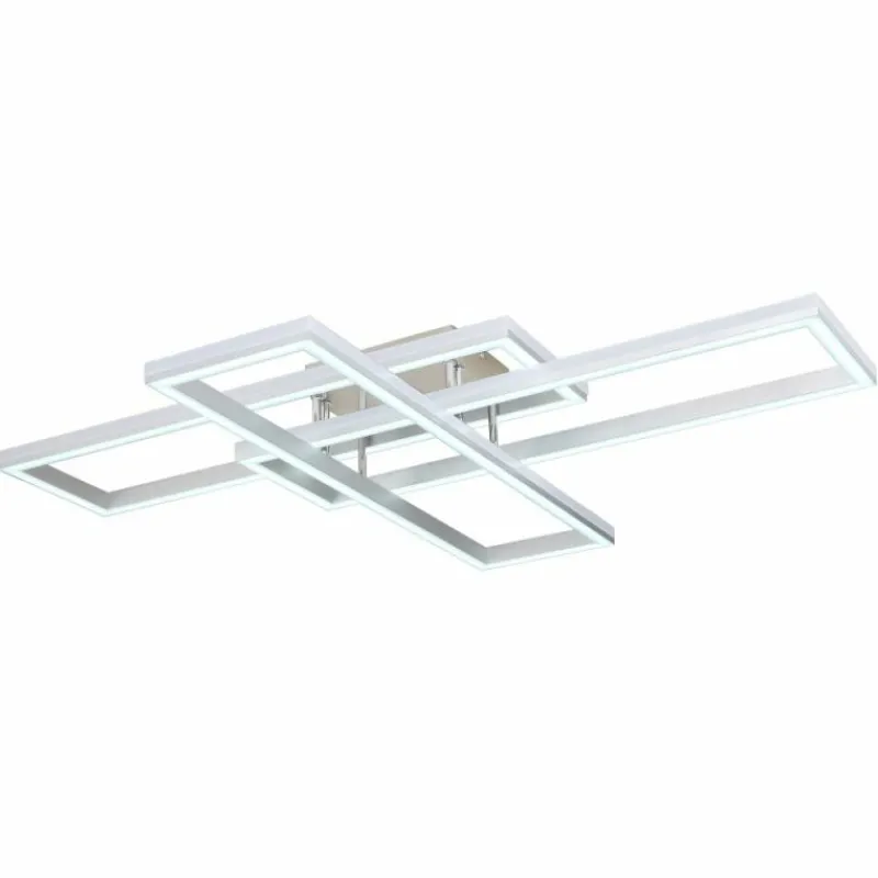 Luminaires Globo Lighting Plafonnier Globo SALMOS LED Aluminium, Gris, Argenté, 2 lumières, Télécommandes, Changeur de couleurs* Éclairage Led