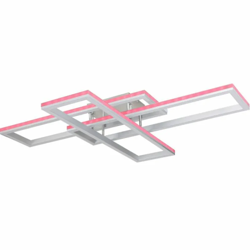 Luminaires Globo Lighting Plafonnier Globo SALMOS LED Aluminium, Gris, Argenté, 2 lumières, Télécommandes, Changeur de couleurs* Éclairage Led