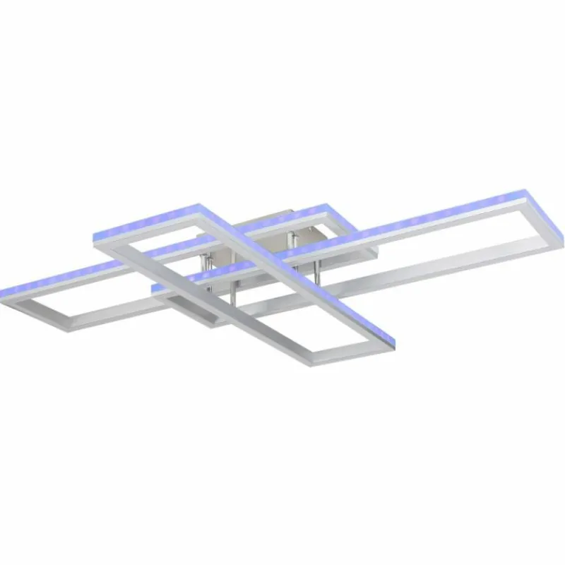 Luminaires Globo Lighting Plafonnier Globo SALMOS LED Aluminium, Gris, Argenté, 2 lumières, Télécommandes, Changeur de couleurs* Éclairage Led