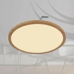 Lampes En Bois-Luminaires Globo Lighting Plafonnier Globo SAPANA LED Couleur bois, Blanc, 1 lumière