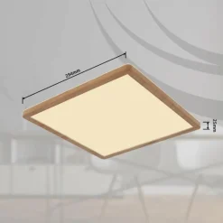 Lampes En Bois-Luminaires Globo Lighting Plafonnier Globo SAPANA LED Couleur bois, Blanc, 1 lumière