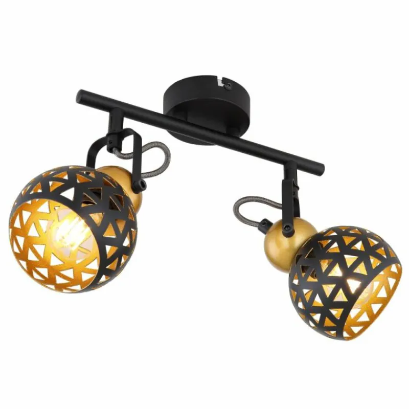 Lampes Dorées-Luminaires Globo Lighting Plafonnier Globo SARRA Noir, 2 lumières