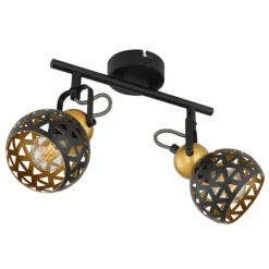 Lampes Dorées-Luminaires Globo Lighting Plafonnier Globo SARRA Noir, 2 lumières