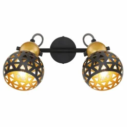 Lampes Dorées-Luminaires Globo Lighting Plafonnier Globo SARRA Noir, 2 lumières