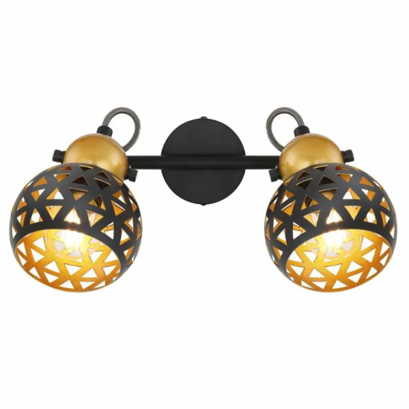 Lampes Dorées-Luminaires Globo Lighting Plafonnier Globo SARRA Noir, 2 lumières