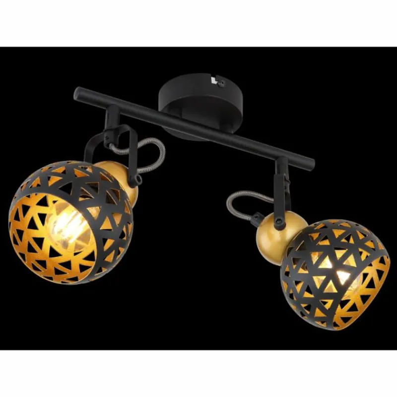 Lampes Dorées-Luminaires Globo Lighting Plafonnier Globo SARRA Noir, 2 lumières