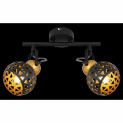 Lampes Dorées-Luminaires Globo Lighting Plafonnier Globo SARRA Noir, 2 lumières
