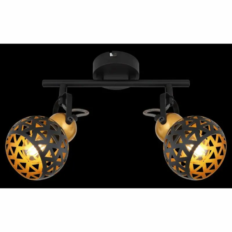 Lampes Dorées-Luminaires Globo Lighting Plafonnier Globo SARRA Noir, 2 lumières