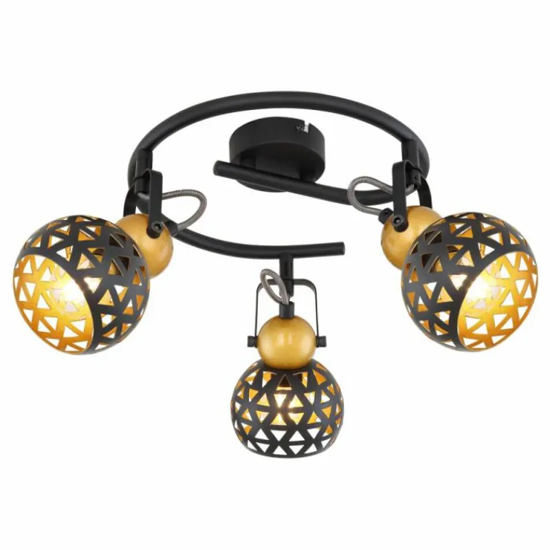 Lampes Dorées-Luminaires Globo Lighting Plafonnier Globo SARRA Noir, 3 lumières