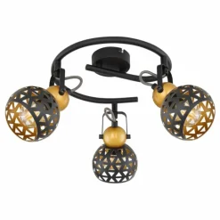 Lampes Dorées-Luminaires Globo Lighting Plafonnier Globo SARRA Noir, 3 lumières