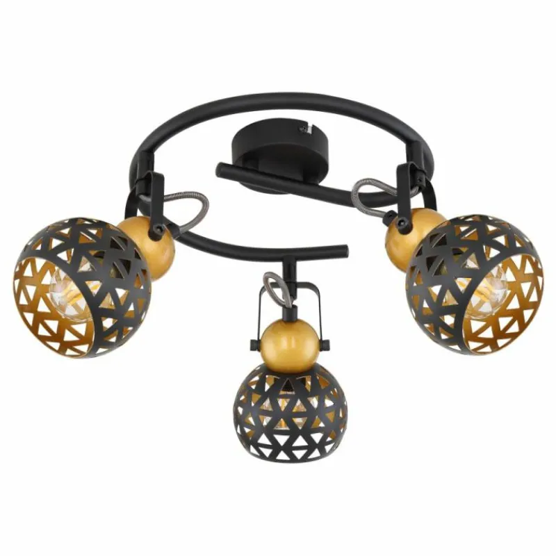 Lampes Dorées-Luminaires Globo Lighting Plafonnier Globo SARRA Noir, 3 lumières