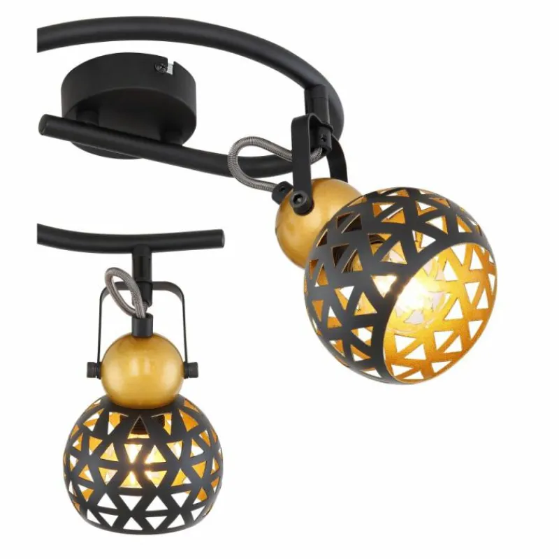 Lampes Dorées-Luminaires Globo Lighting Plafonnier Globo SARRA Noir, 3 lumières