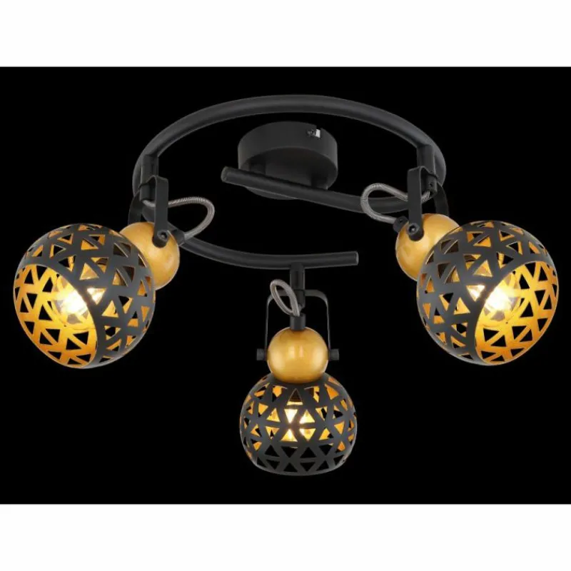 Lampes Dorées-Luminaires Globo Lighting Plafonnier Globo SARRA Noir, 3 lumières