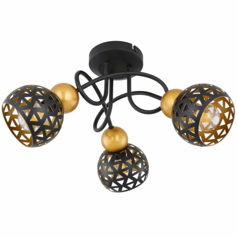 Lampes Dorées-Luminaires Globo Lighting Plafonnier Globo SARRA Noir, 3 lumières