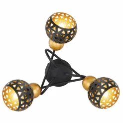 Lampes Dorées-Luminaires Globo Lighting Plafonnier Globo SARRA Noir, 3 lumières