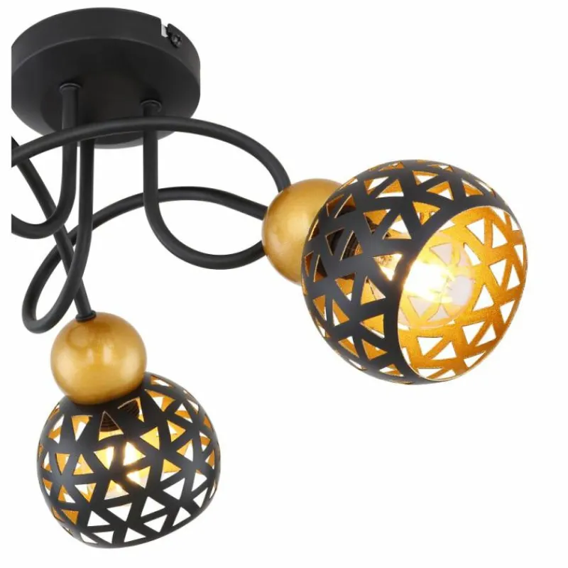 Lampes Dorées-Luminaires Globo Lighting Plafonnier Globo SARRA Noir, 3 lumières