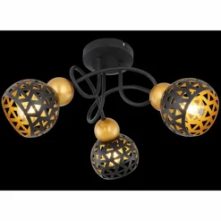 Lampes Dorées-Luminaires Globo Lighting Plafonnier Globo SARRA Noir, 3 lumières