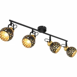 Lampes Dorées-Luminaires Globo Lighting Plafonnier Globo SARRA Noir, 4 lumières
