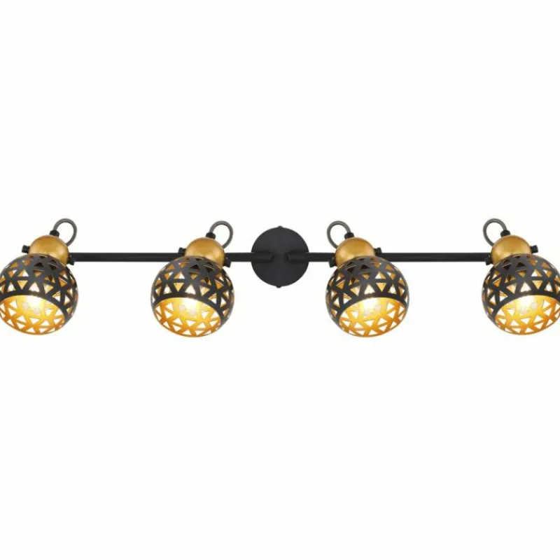 Lampes Dorées-Luminaires Globo Lighting Plafonnier Globo SARRA Noir, 4 lumières