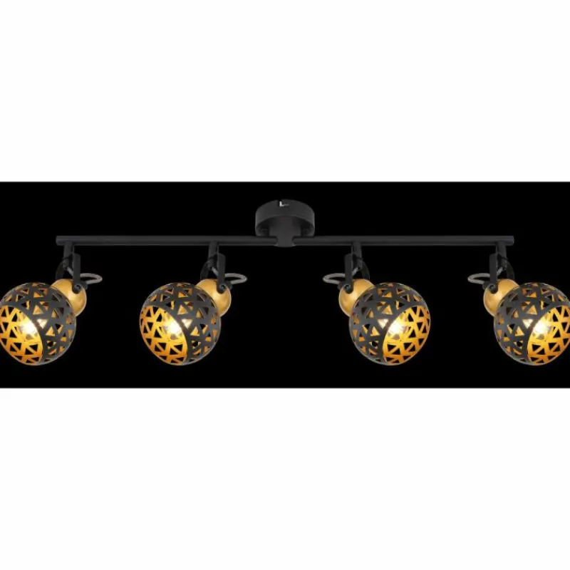 Lampes Dorées-Luminaires Globo Lighting Plafonnier Globo SARRA Noir, 4 lumières