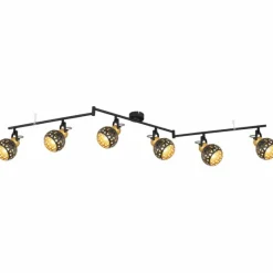 Lampes Dorées-Luminaires Globo Lighting Plafonnier Globo SARRA Noir, 6 lumières