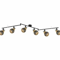 Lampes Dorées-Luminaires Globo Lighting Plafonnier Globo SARRA Noir, 6 lumières