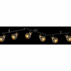 Lampes Dorées-Luminaires Globo Lighting Plafonnier Globo SARRA Noir, 6 lumières