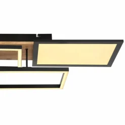 Lampes En Bois-Luminaires Globo Lighting Plafonnier Globo SID LED Couleur bois, Noir, Blanc, 1 lumière