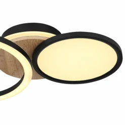 Lampes En Bois-Luminaires Globo Lighting Plafonnier Globo SID LED Couleur bois, Noir, 1 lumière