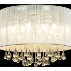 Lampes En Tissu-Luminaires Globo Lighting Plafonnier Globo Sierra LED Chrome, 8 lumières