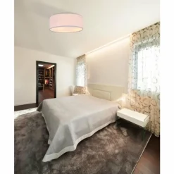 Lampes En Tissu-Luminaires Globo Lighting Plafonnier Globo SIMONE Blanc, 3 lumières