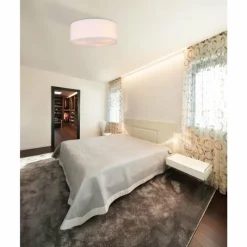 Lampes En Tissu-Luminaires Globo Lighting Plafonnier Globo SIMONE Blanc, 3 lumières