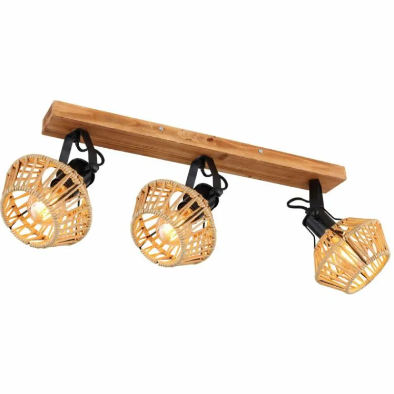 Style Boho-Chic-Luminaires Globo Lighting Plafonnier Globo STRAHLER Noir, 3 lumières