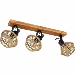 Style Boho-Chic-Luminaires Globo Lighting Plafonnier Globo STRAHLER Noir, 3 lumières