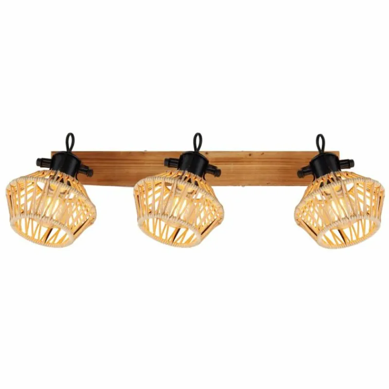 Style Boho-Chic-Luminaires Globo Lighting Plafonnier Globo STRAHLER Noir, 3 lumières