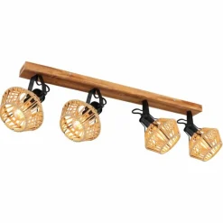 Style Boho-Chic-Luminaires Globo Lighting Plafonnier Globo STRAHLER Noir, 4 lumières