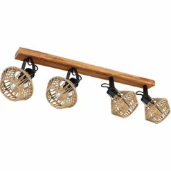 Style Boho-Chic-Luminaires Globo Lighting Plafonnier Globo STRAHLER Noir, 4 lumières