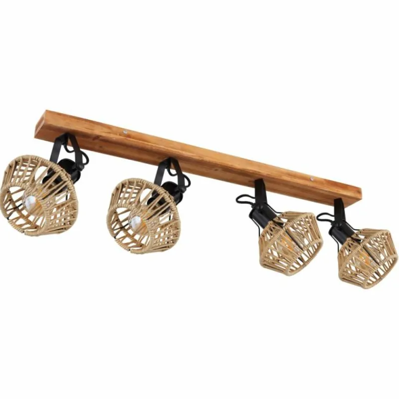 Style Boho-Chic-Luminaires Globo Lighting Plafonnier Globo STRAHLER Noir, 4 lumières