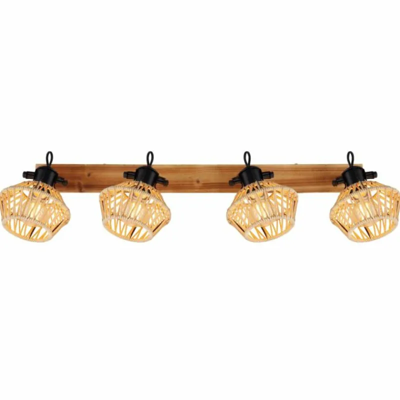 Style Boho-Chic-Luminaires Globo Lighting Plafonnier Globo STRAHLER Noir, 4 lumières