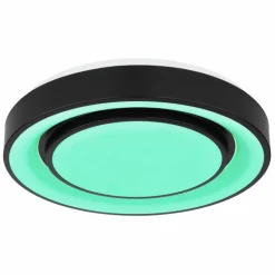 Luminaires Globo Lighting Plafonnier Globo SULLY LED Noir, 1 lumière, Télécommandes, Changeur de couleurs* Éclairage Led