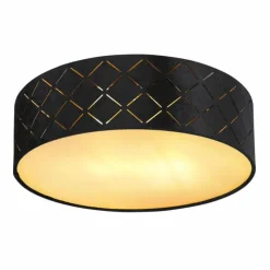 Lampes En Tissu-Luminaires Globo Lighting Plafonnier Globo SUNNA Noir, 2 lumières