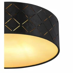 Lampes En Tissu-Luminaires Globo Lighting Plafonnier Globo SUNNA Noir, 2 lumières