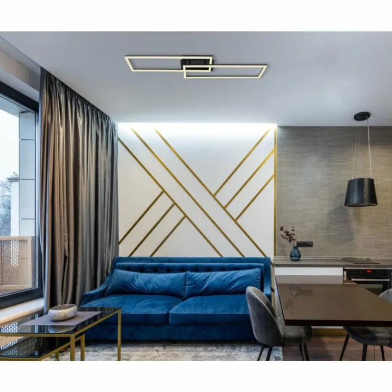 Luminaires Globo Lighting Plafonnier Globo TATJANA LED Noir, 1 lumière, Télécommandes* Éclairage Led