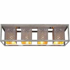 Lampes En Tissu-Luminaires Globo Lighting Plafonnier Globo THOMAS Argent Oxydé, 4 lumières