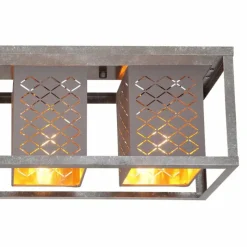 Lampes En Tissu-Luminaires Globo Lighting Plafonnier Globo THOMAS Argent Oxydé, 4 lumières